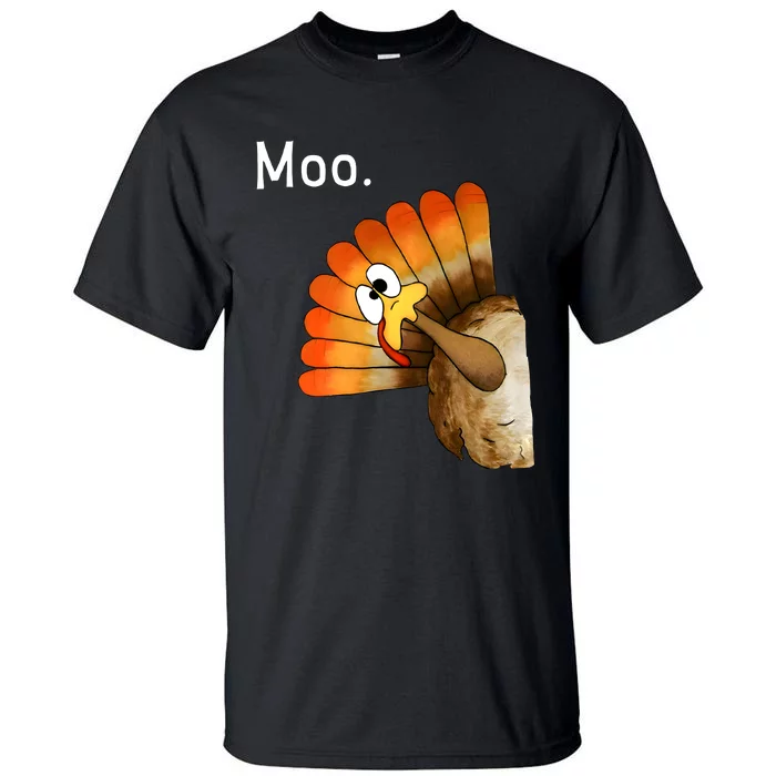 Turkey Moo Funny Thanksgiving Cow Tall T-Shirt