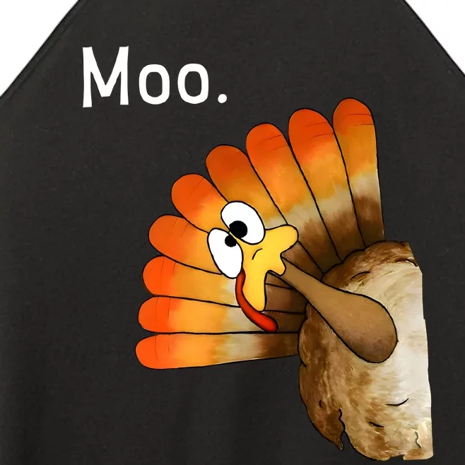 Turkey Moo Funny Thanksgiving Cow Women’s Perfect Tri Rocker Tank