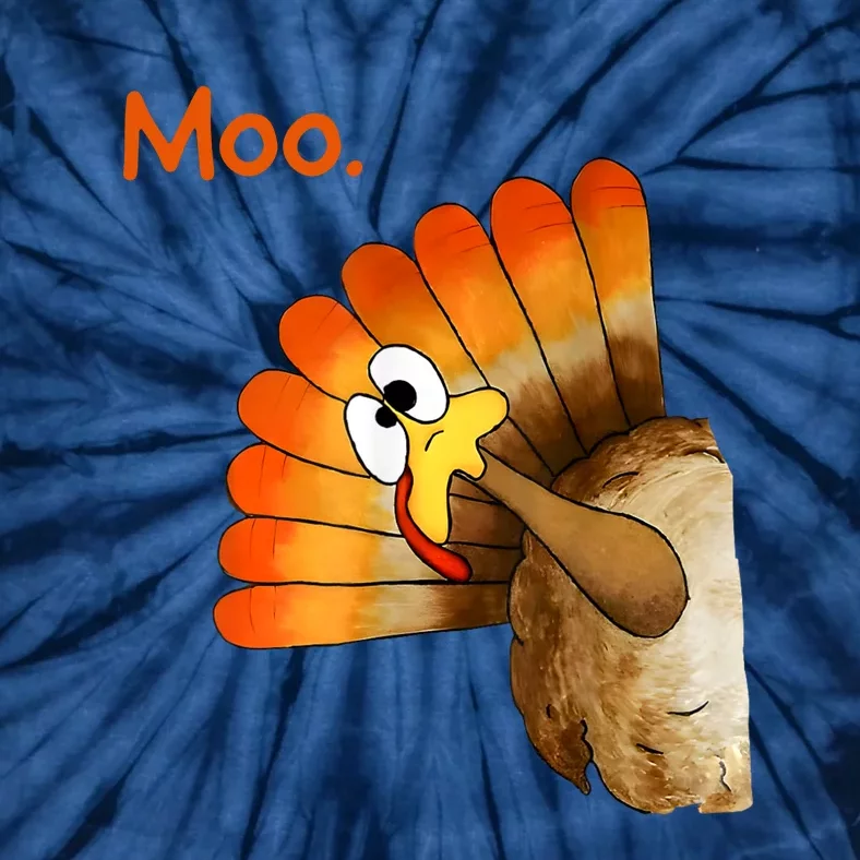 Turkey Moo Funny Thanksgiving Tie-Dye T-Shirt