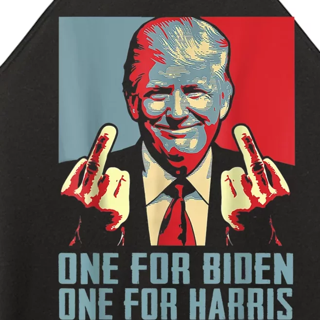 Trump Middle Finger Biden Harris Republican American Flag Women’s Perfect Tri Rocker Tank