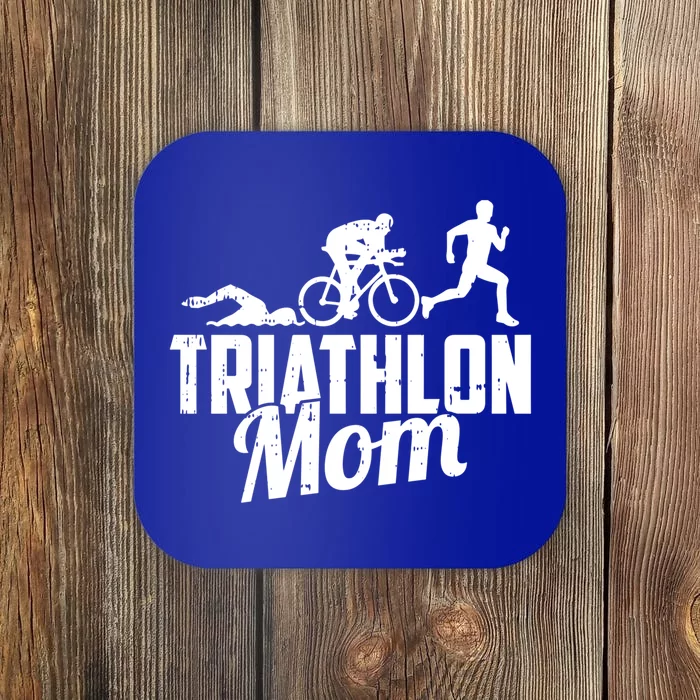 Triathlon Mom Gift Cycling Running Swimming Triathlete Meaningful Gift Coaster