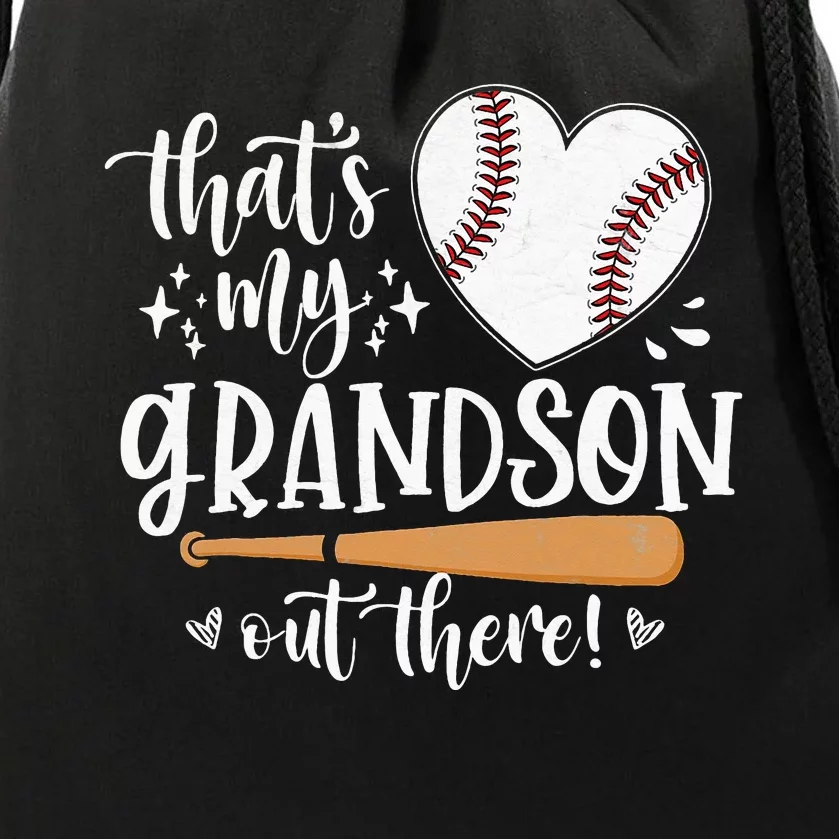 That's My Grandson Out There Baseball Grandma Mother's Day Drawstring Bag