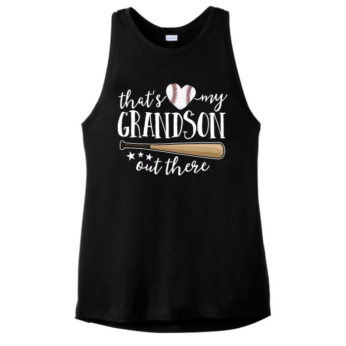 That's My Grandson Out There Baseball Ladies Tri-Blend Wicking Tank