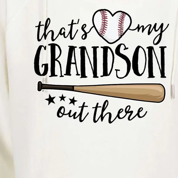 That's My Grandson Out There Baseball Womens Funnel Neck Pullover Hood