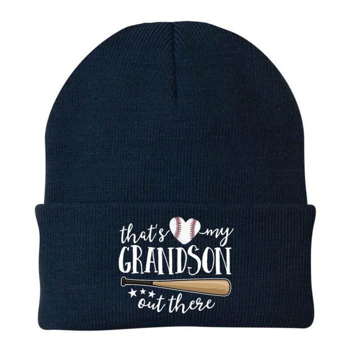 That's My Grandson Out There Baseball Knit Cap Winter Beanie