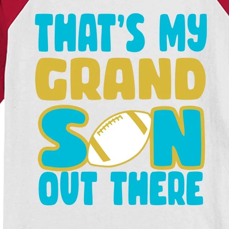 That's My Grandson Out There Football Kids Colorblock Raglan Jersey