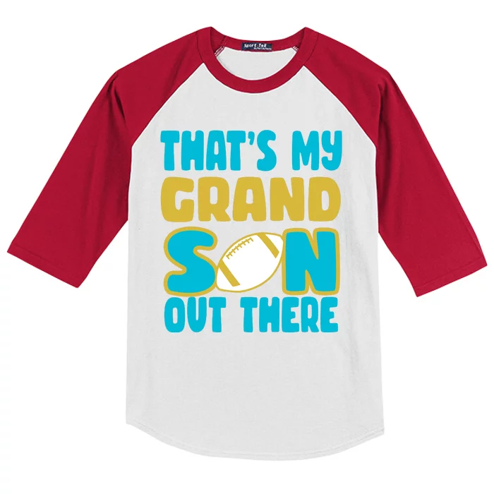 That's My Grandson Out There Football Kids Colorblock Raglan Jersey