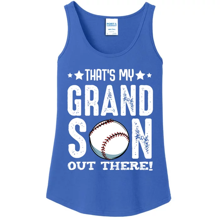 That's My Grandson Out There Baseball Family Grandparents Gift Ladies Essential Tank