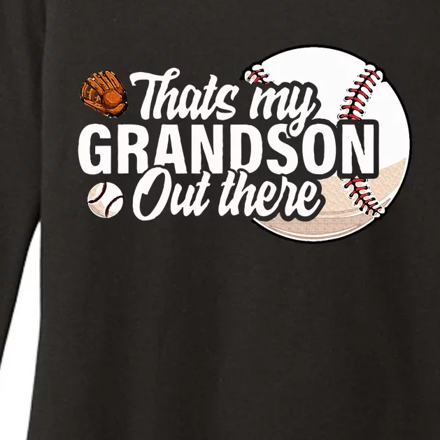 ThatS My Grandson Out There Baseball Grandpa Grandma Womens CVC Long Sleeve Shirt