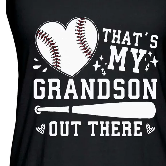 Thats My Grandson Out There Baseball Grandma Ladies Essential Flowy Tank