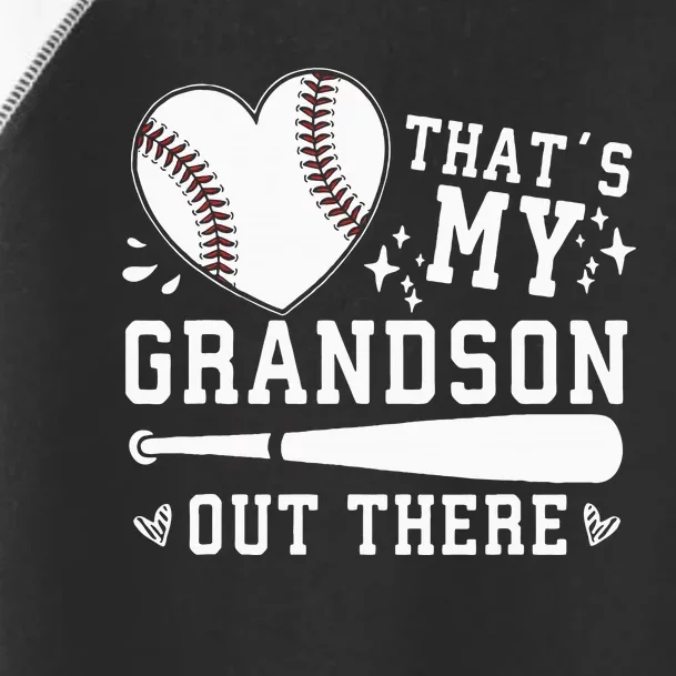 Thats My Grandson Out There Baseball Grandma Toddler Fine Jersey T-Shirt