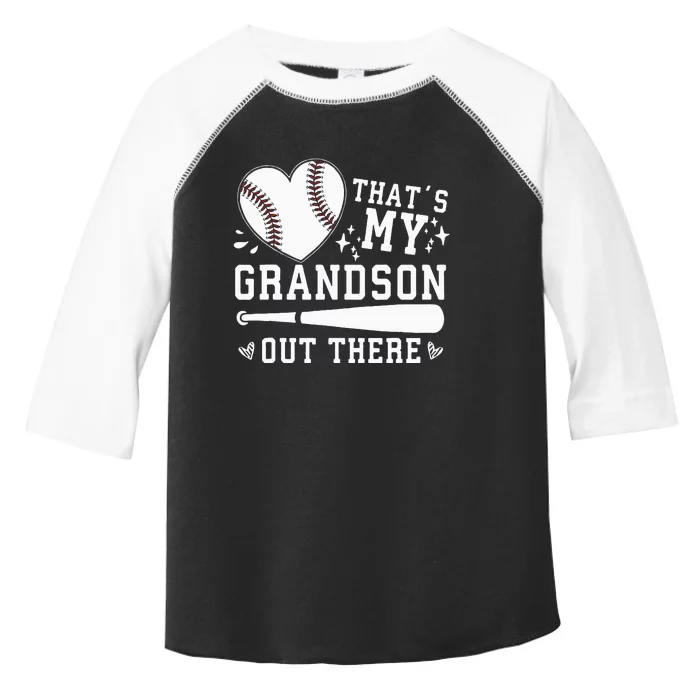 Thats My Grandson Out There Baseball Grandma Toddler Fine Jersey T-Shirt