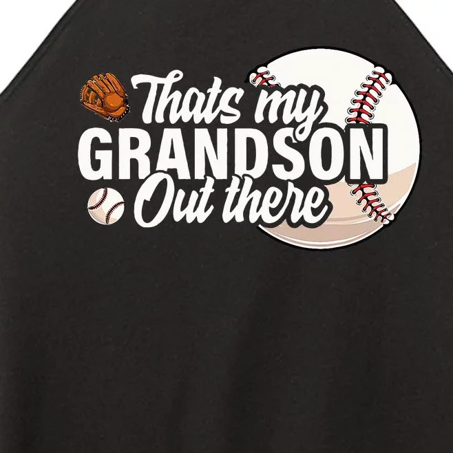 ThatS My Grandson Out There Baseball Grandpa Grandma Women’s Perfect Tri Rocker Tank