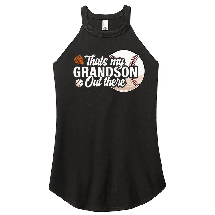 ThatS My Grandson Out There Baseball Grandpa Grandma Women’s Perfect Tri Rocker Tank