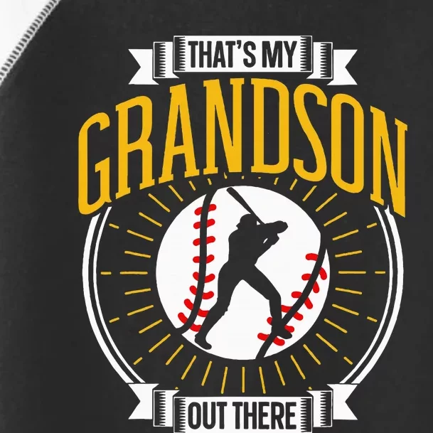 ThatS My Grandson Out There Baseball Sports Hobby Athlete Toddler Fine Jersey T-Shirt