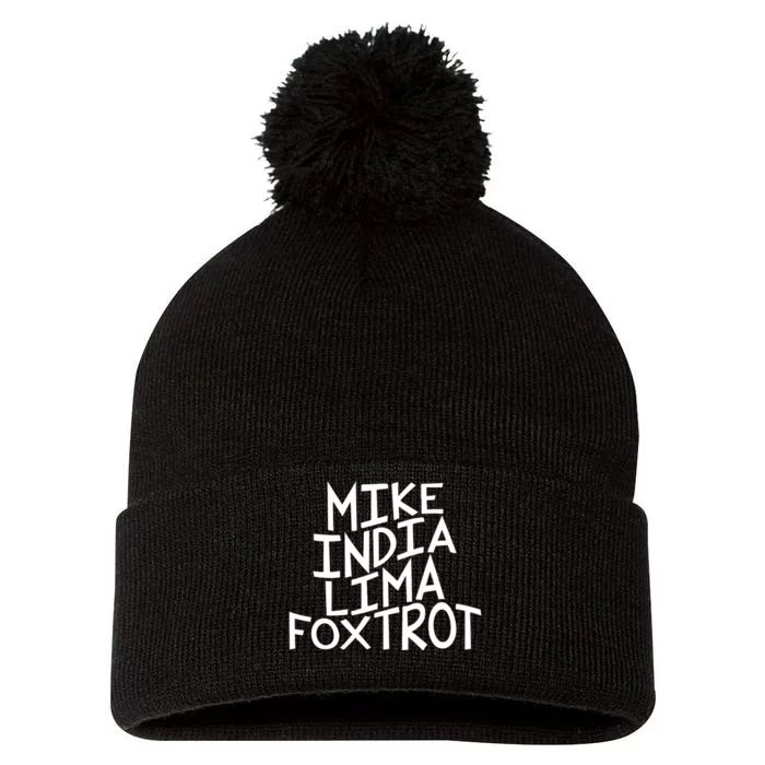 Trendy MILF Gift For Mothers Day Mike India Lima Foxtrot Pom Pom 12in Knit Beanie