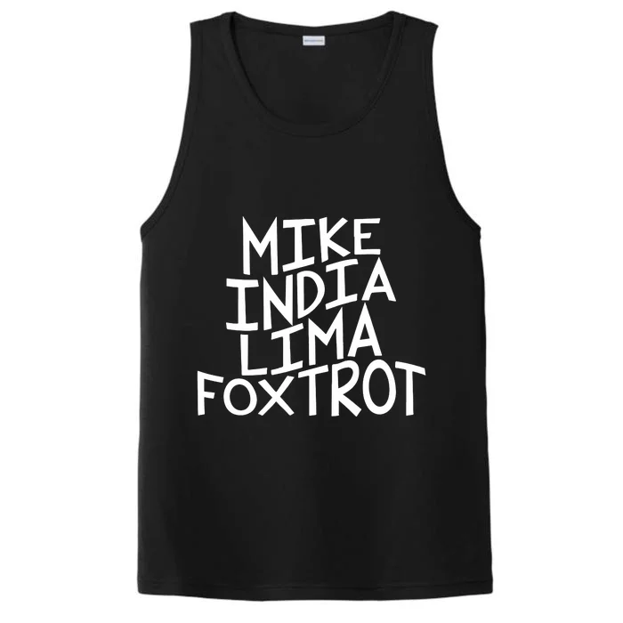 Trendy MILF Gift For Mothers Day Mike India Lima Foxtrot Performance Tank