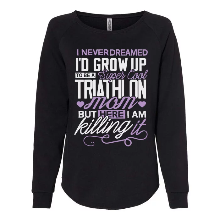 Triathlon Mom Great Gift I Never Dreamed Cycling Run Swim Mother Gift Womens California Wash Sweatshirt