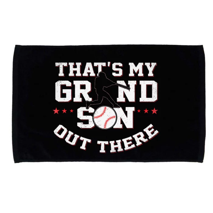 Thats My Grandson Out There Gifts Women Baseball Grandma Mom Microfiber Hand Towel