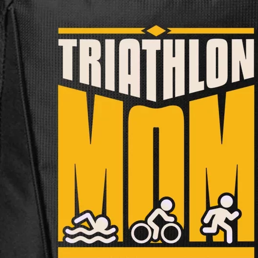 Triathlon Mom Gift City Backpack