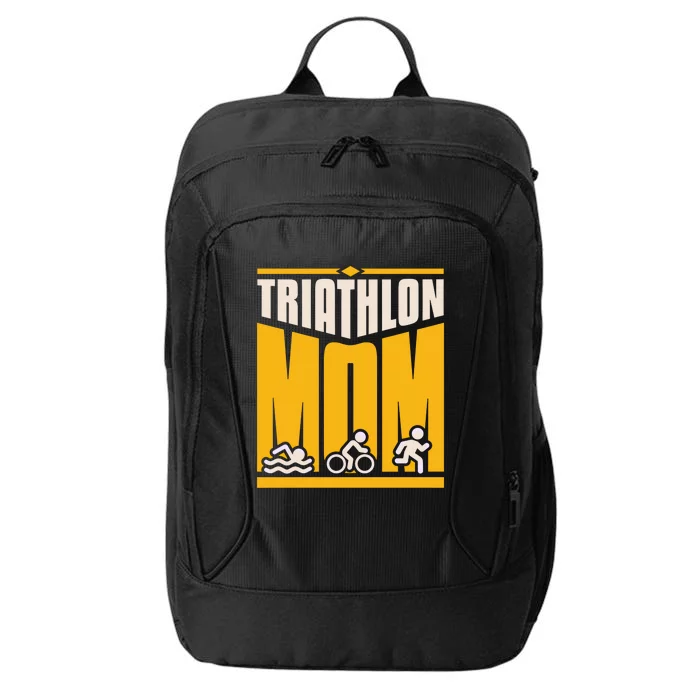 Triathlon Mom Gift City Backpack