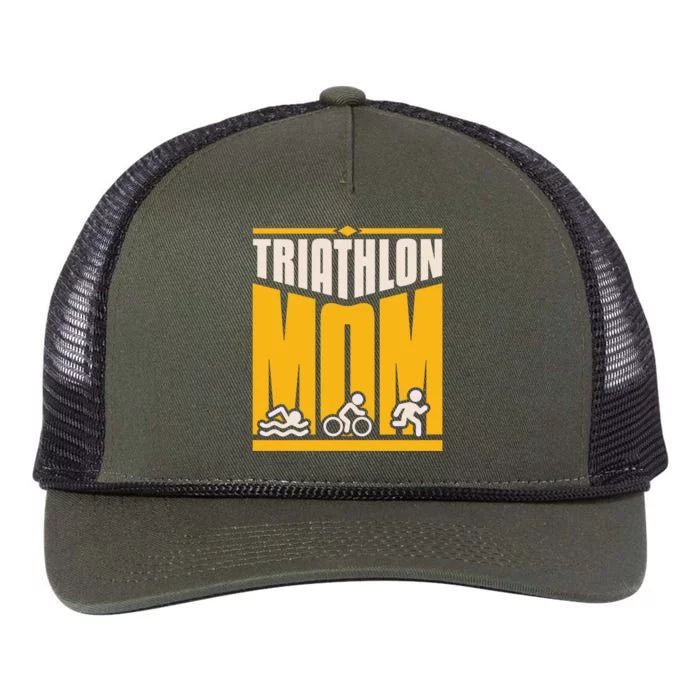 Triathlon Mom Gift Retro Rope Trucker Hat Cap