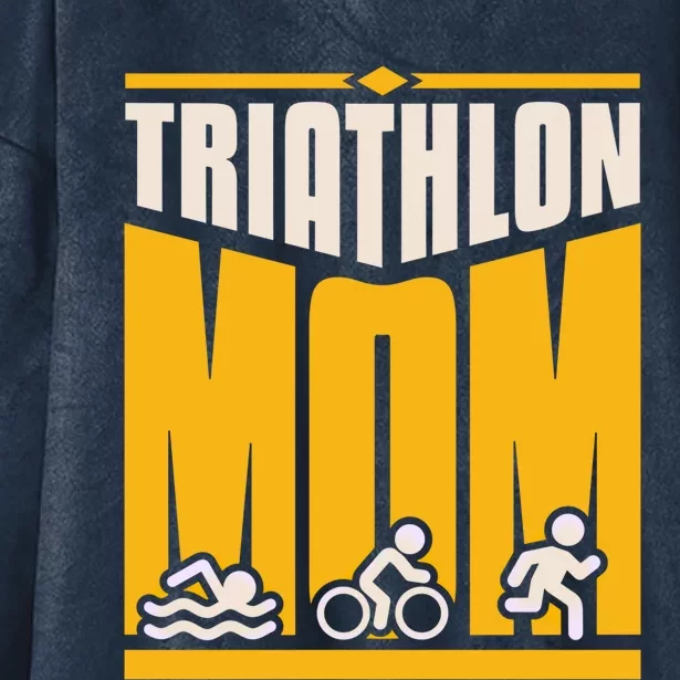 Triathlon Mom Gift Hooded Wearable Blanket