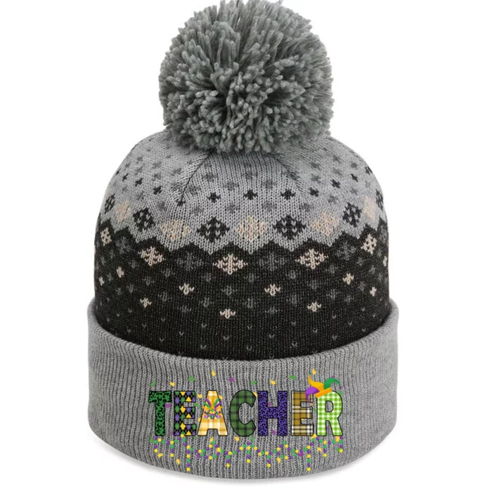 Teacher Mardi Gras Celebration The Baniff Cuffed Pom Beanie