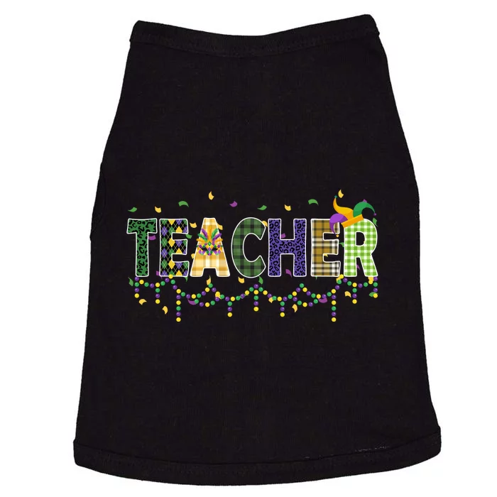 Teacher Mardi Gras Celebration Doggie Tank