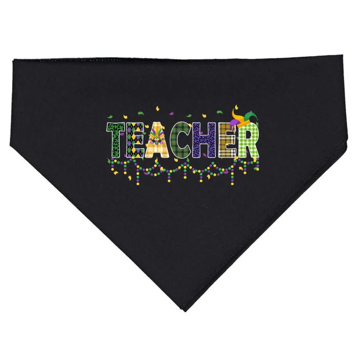 Teacher Mardi Gras Celebration USA-Made Doggie Bandana