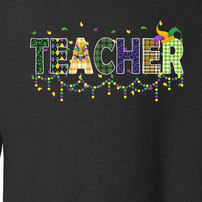 Teacher Mardi Gras Celebration Toddler Sweatshirt