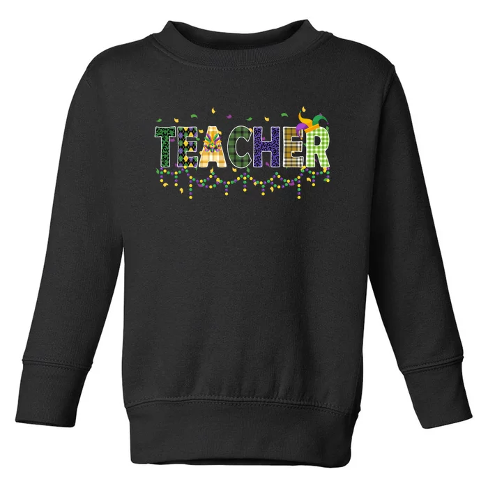 Teacher Mardi Gras Celebration Toddler Sweatshirt