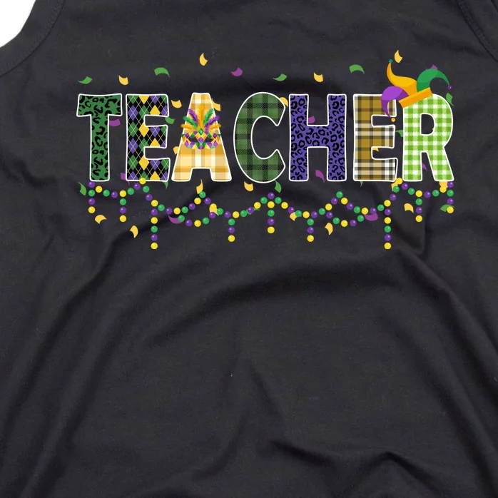 Teacher Mardi Gras Celebration Tank Top