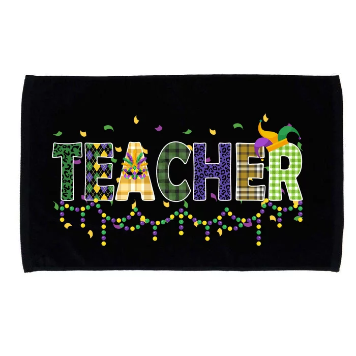 Teacher Mardi Gras Celebration Microfiber Hand Towel