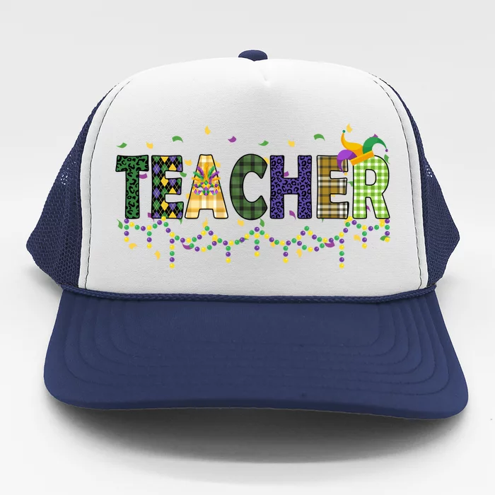 Teacher Mardi Gras Celebration Trucker Hat