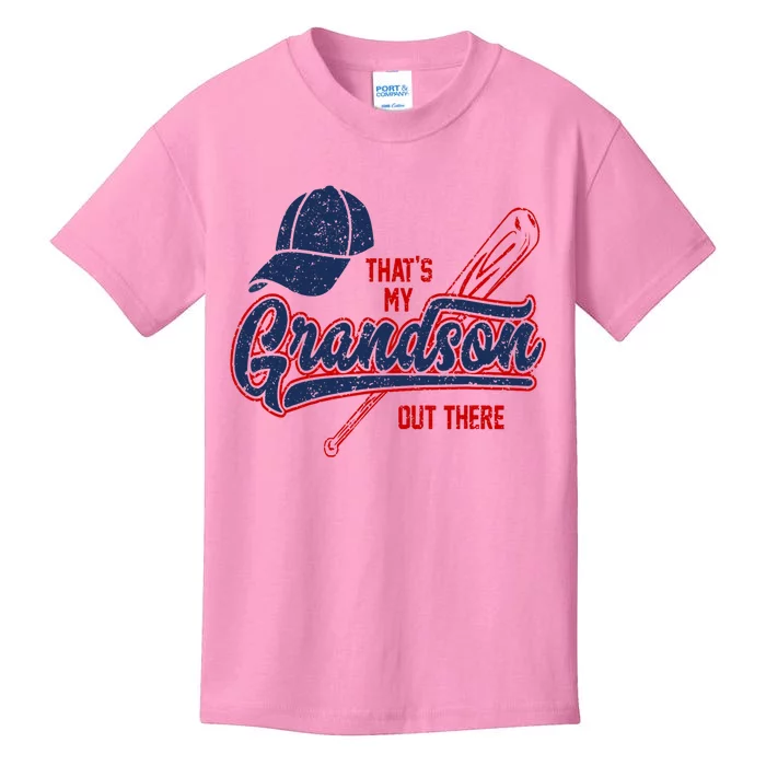 That's My Grandson Out There Baseball Inspired Double Play Kids T-Shirt