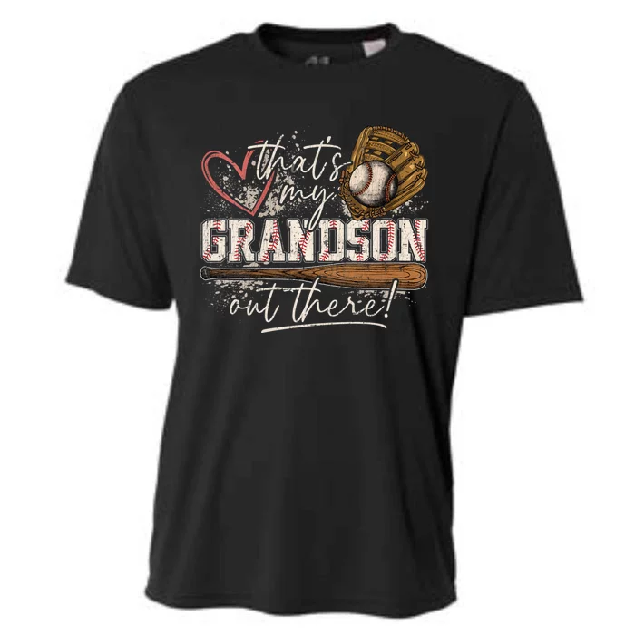 Thats My Grandson Out There Baseball Grandma Cooling Performance Crew T-Shirt