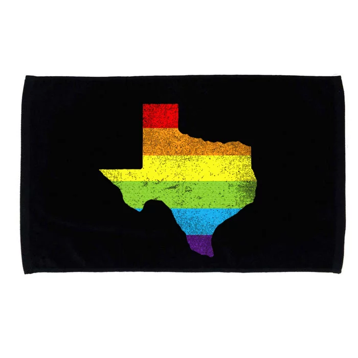 Texas Map G.A.Y Pride Rainbow Flag Microfiber Hand Towel