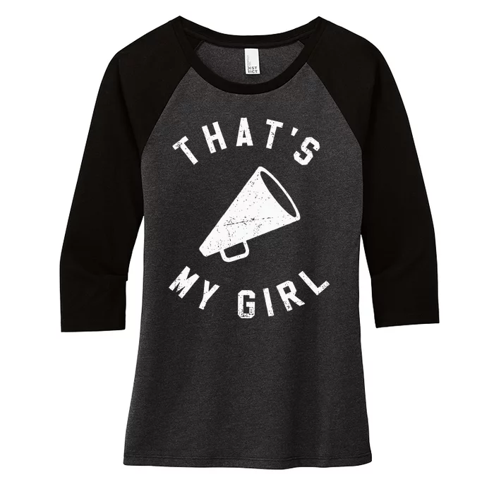 ThatS My Girl Cheerleading Women's Tri-Blend 3/4-Sleeve Raglan Shirt