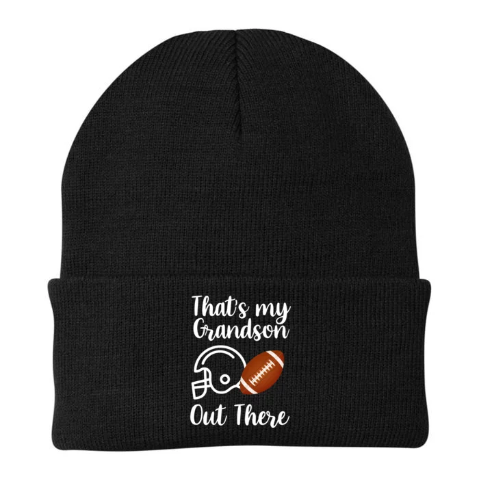 That's My Grandson Out There Football Sport Knit Cap Winter Beanie