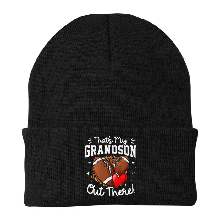 ThatS My Grandson Out There Funny Football Grandma Gift Knit Cap Winter Beanie