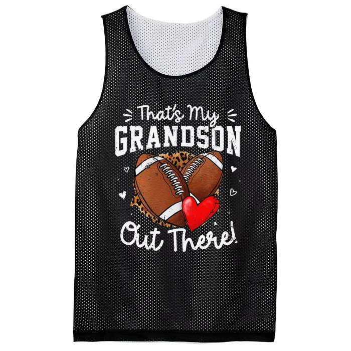 ThatS My Grandson Out There Funny Football Grandma Gift Mesh Reversible Basketball Jersey Tank