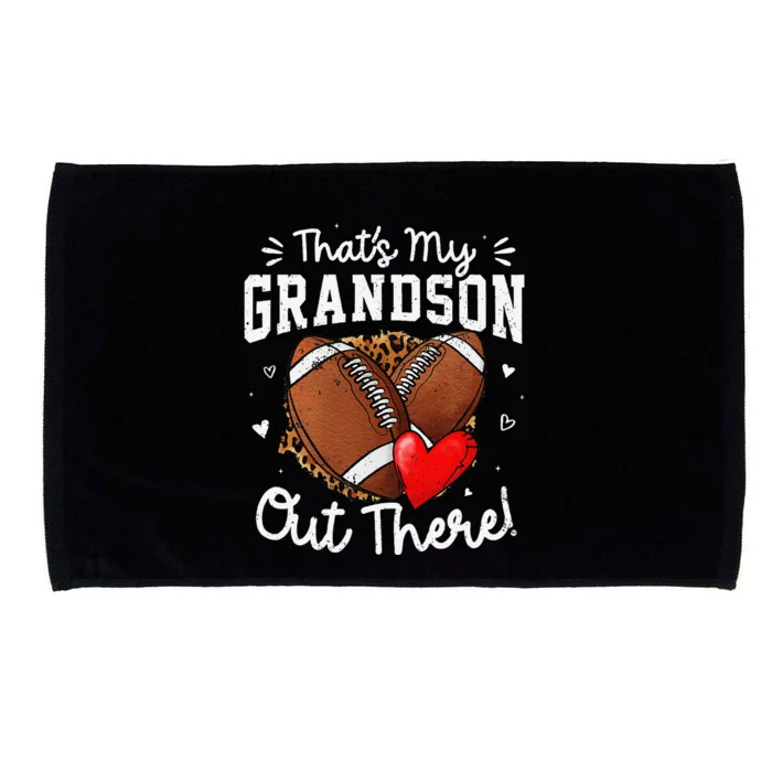 ThatS My Grandson Out There Funny Football Grandma Gift Microfiber Hand Towel