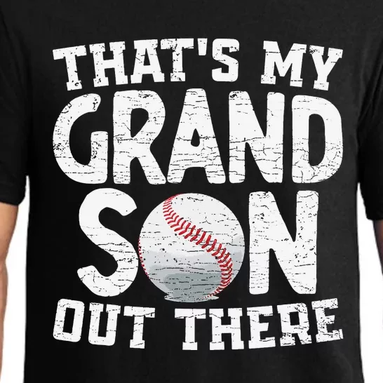 Thats My Grandson Out There Baseball Grandpa Grandma Pajama Set