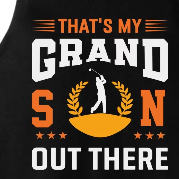 ThatS My Grandson Out There Golf Grandma Gift Ladies Tri-Blend Wicking Tank