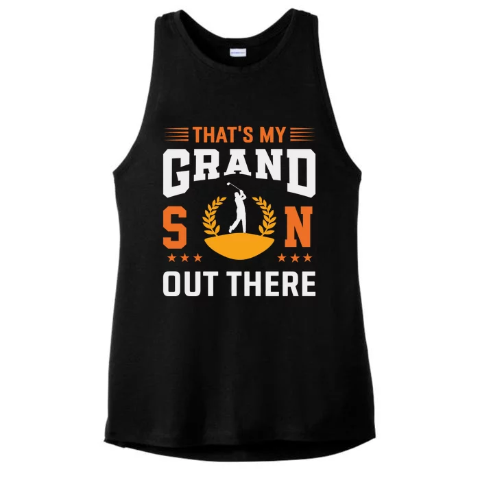 ThatS My Grandson Out There Golf Grandma Gift Ladies Tri-Blend Wicking Tank