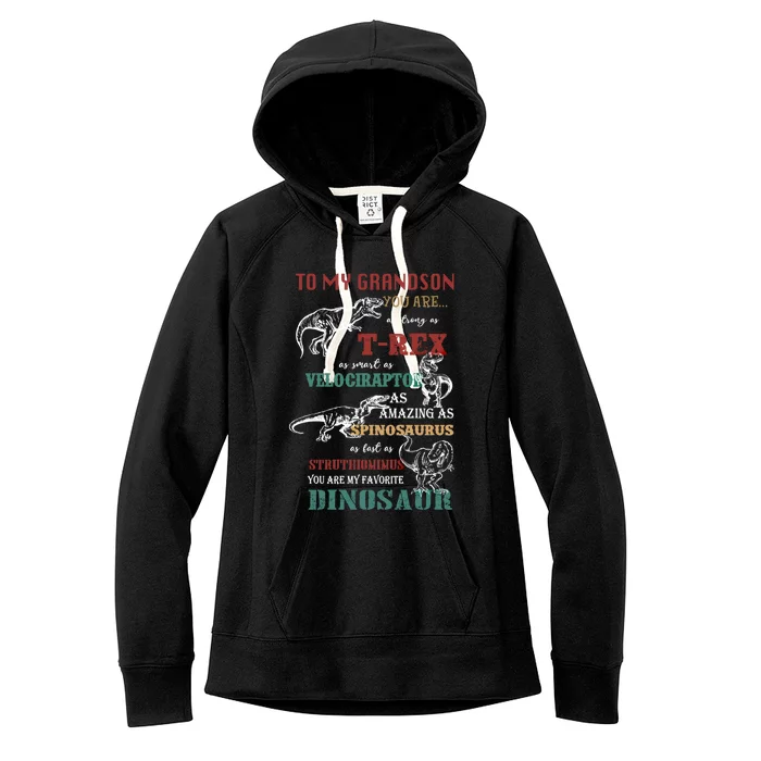 To My Grandson You Are As Strong As Tgiftrex Dinosaur Great Gift Women's Fleece Hoodie