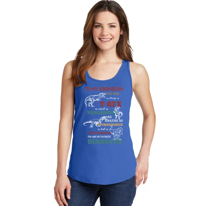 To My Grandson You Are As Strong As Tgiftrex Dinosaur Great Gift Ladies Essential Tank