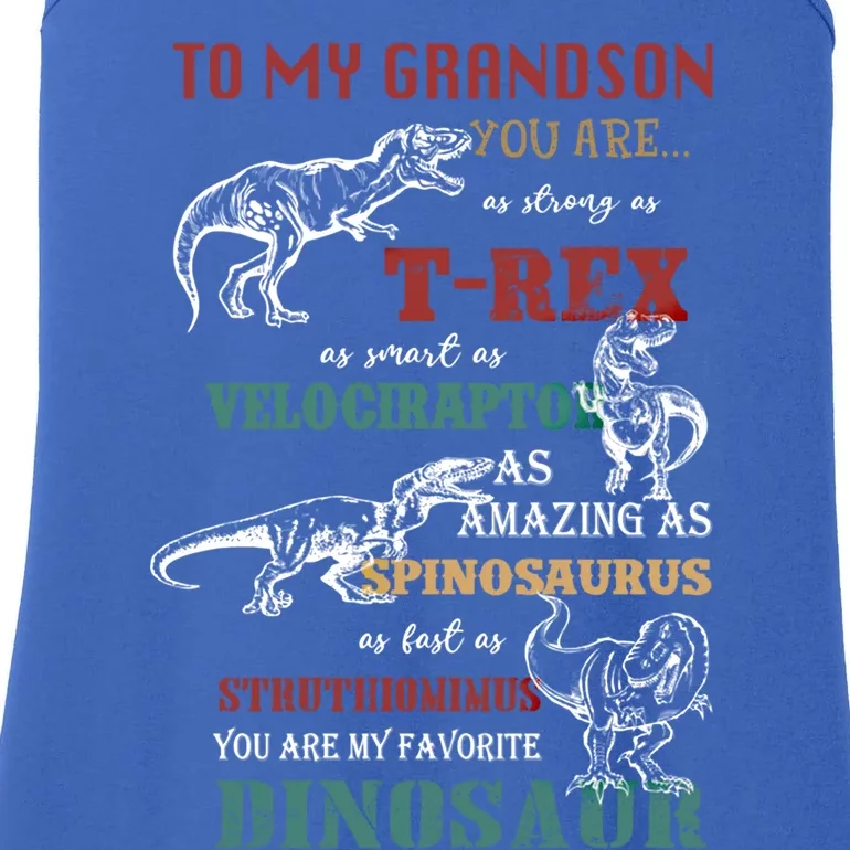 To My Grandson You Are As Strong As Tgiftrex Dinosaur Great Gift Ladies Essential Tank