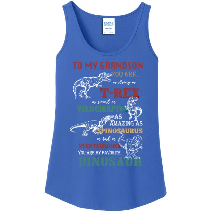 To My Grandson You Are As Strong As Tgiftrex Dinosaur Great Gift Ladies Essential Tank